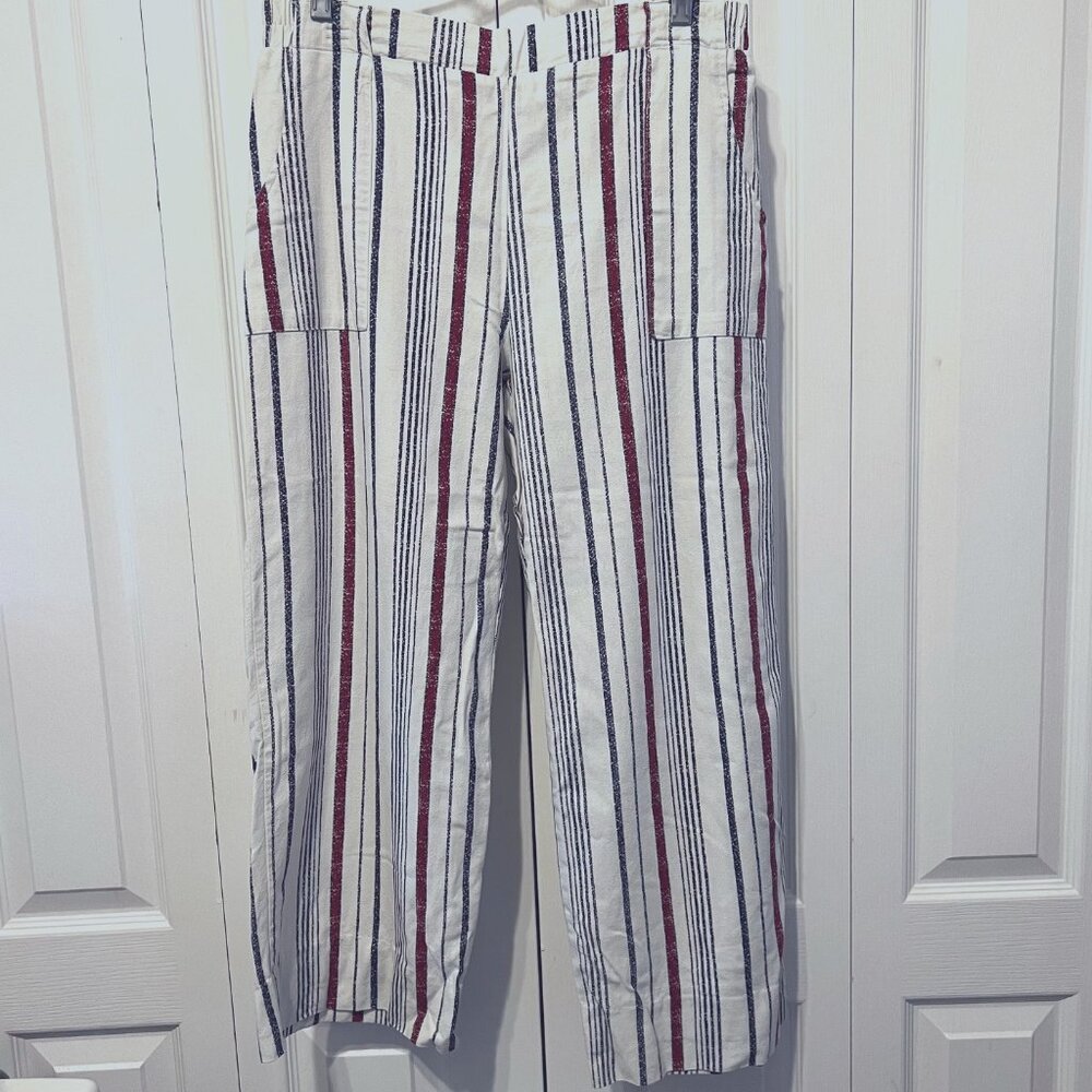 Love University Women's Size Large-Red/White/Blue-Capris-Pockets-Casual-Pull On